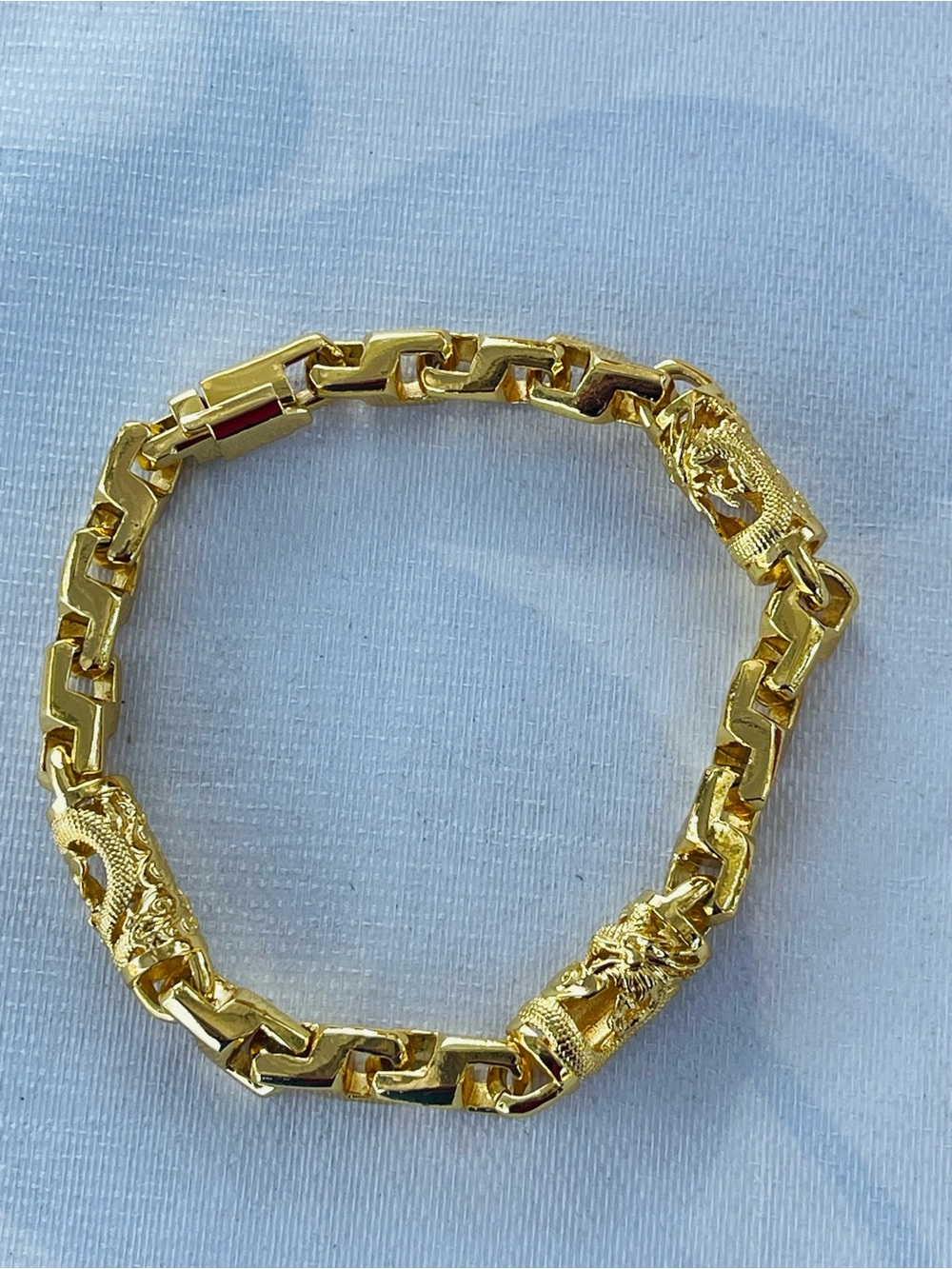 Gold-Tone Dragon Link Man Bracelet